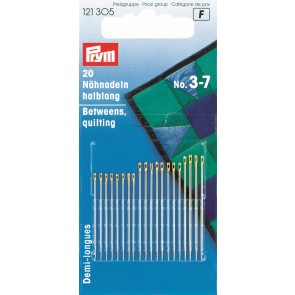Prym betweens needles size 3-7 with gold eye